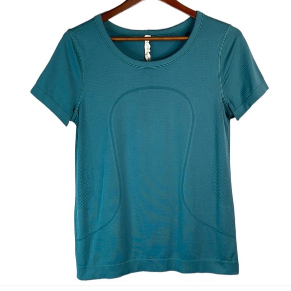 Lululemon Swiftly Tech Breeze Short Sleeve Relaxed Fit Top Teal Blue Run Size 8 - Picture 2 of 10